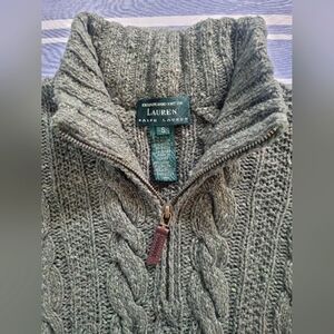 Ralph Lauren exclusive hand knit quater zip wool blend sweater